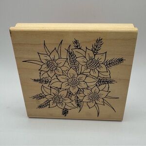 Wood-mounted Poinsettia Rubber Stamp made by the brand Just For Fun